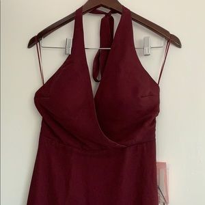 Wine colored bridesmaid dress